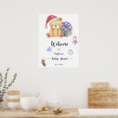 Winterteddybeer - Welkom baby shower Poster (Keuken)