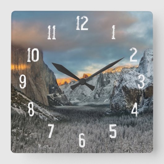 Winterteken Vierkante Klok (Voorkant)