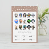Winterthema Baby shower Spel — Baby-dieren Programmakaart (Staand voorkant)
