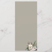 Winterthema Beige bloemenmenu Menu (Achterkant)