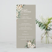 Winterthema Beige bloemenmenu Menu (Staand voorkant)