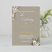 Winterthema beige folie uitnodiging (Staand Voorkant)