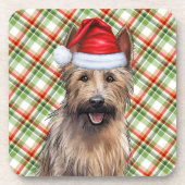 Winterthema Berger Picard Hondenvakantie Plaid Bier Onderzetter (Voorkant)