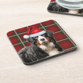 Winterthema Berner Sennenhond Vakantie Plaid Bier Onderzetter (Linkerzijde)