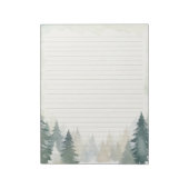Winterthema groene dennenbomen bekleed notitieblok (Linkerzijde)