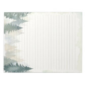 Winterthema groene dennenbomen bekleed notitieblok (Voorkant)
