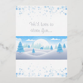 Winterthema Kerstvakantie Folie Uitnodiging