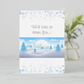 Winterthema Kerstvakantie Folie Uitnodiging (Staand Voorkant)