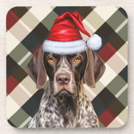 Winterthema Kortharige Pointer Hond Vakantie Plaid Bier Onderzetter
