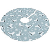 Winterthema met ijsblokjes met schaatsen kerstboom rok (Gekanteld)