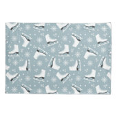 Winterthema met ijsblokjes met schaatsen kussensloop (Achterkant)