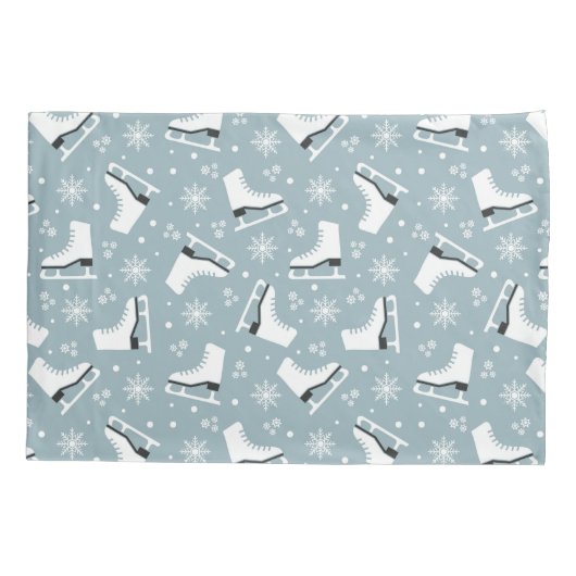 Winterthema met ijsblokjes met schaatsen kussensloop (Achterkant)