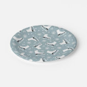 Winterthema met ijsblokjes met schaatsen papieren bordje (Gekanteld)