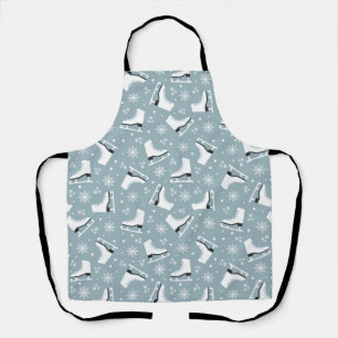 Winterthema met ijsblokjes met schaatsen schort