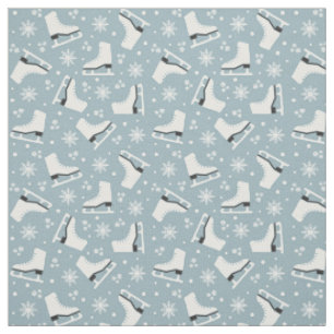 Winterthema met ijsblokjes met schaatsen stof