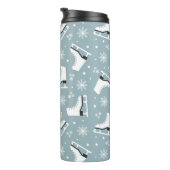 Winterthema met ijsblokjes met schaatsen thermosbeker (Geroteerd rechts)