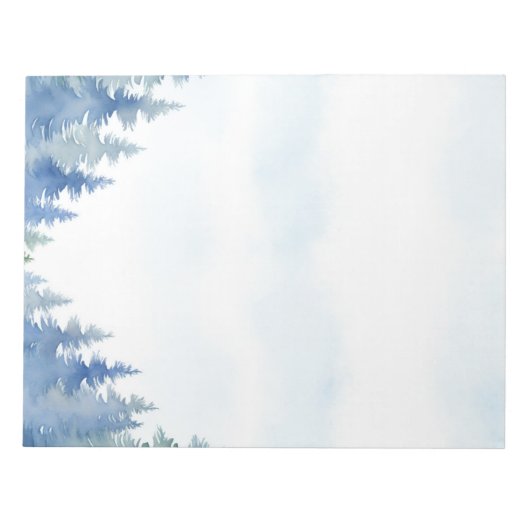 Winterthema pijnbomen gewoon notitieblok (Voorkant)
