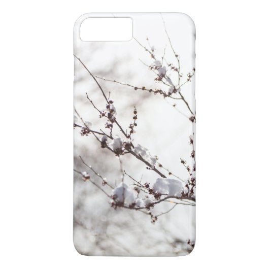 Winterthema. Planten met sneeuwachtergrond Case-Mate iPhone Case (Achterkant)