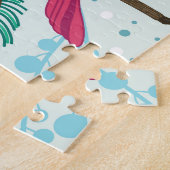 Winterthema: rood kardinaal patroon. legpuzzel (Zijkant)