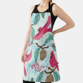 Winterthema: rood kardinaal patroon. schort (Insitu)