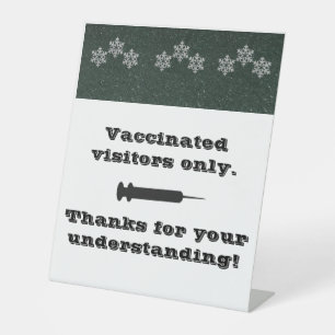 Winterthema uitsluitend met voetstuk gevaccineerd reclamebord met voetstuk