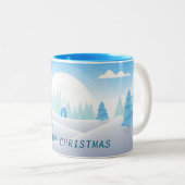 Winterthema vrolijke kerstmis tweetonige Mok (Voorkant rechts)