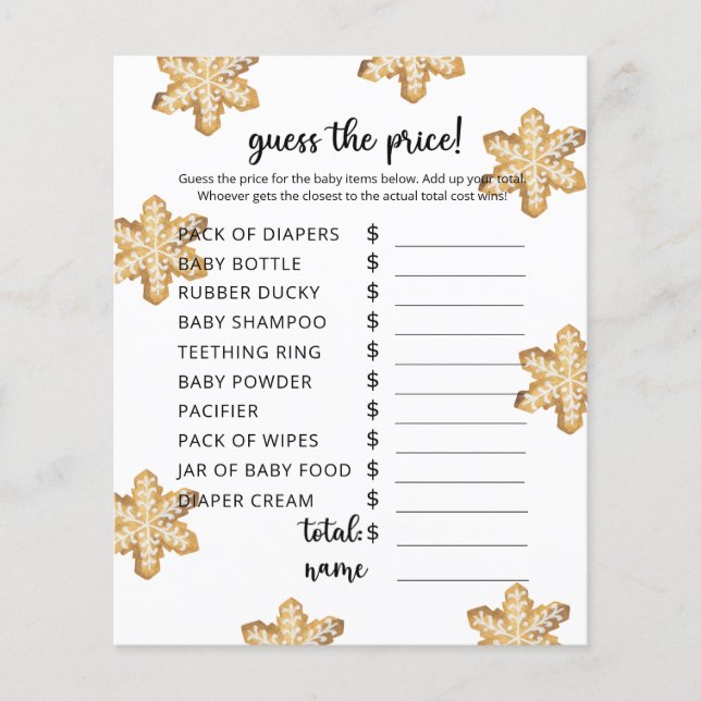 winterthema's Prijs Raad Game (Voorkant)