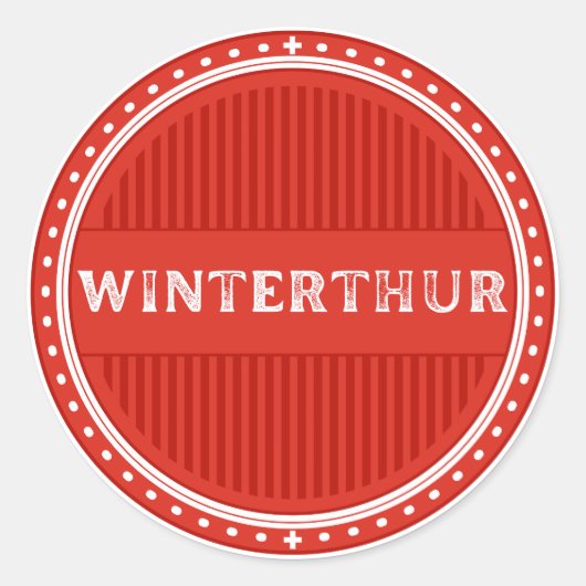 Winterthur City Pride Emblem – Swiss Identity Ronde Sticker (Voorkant)