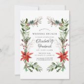 Wintertide Bos Kerst Bruiloft Brunch Kaart (Voorkant)