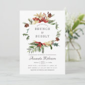 Wintertide Bos Kerst Brunch en Mousserende Wijn Kaart (Staand voorkant)