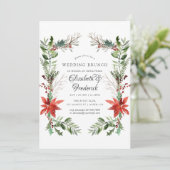 Wintertide Woodland Kerstbruiloft Brunch Kaart (Staand voorkant)