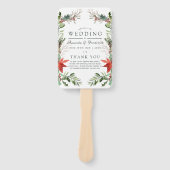 Wintertide Woodland - programma voor kerstbruiloft Handwaaier (Voorkant)
