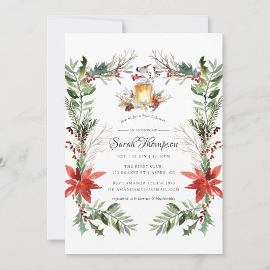 Wintertide Woodland Vrijgezellenfeest Kerstmis Kaart (Voorkant)