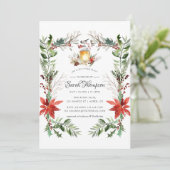 Wintertide Woodland Vrijgezellenfeest Kerstmis Kaart (Staand voorkant)