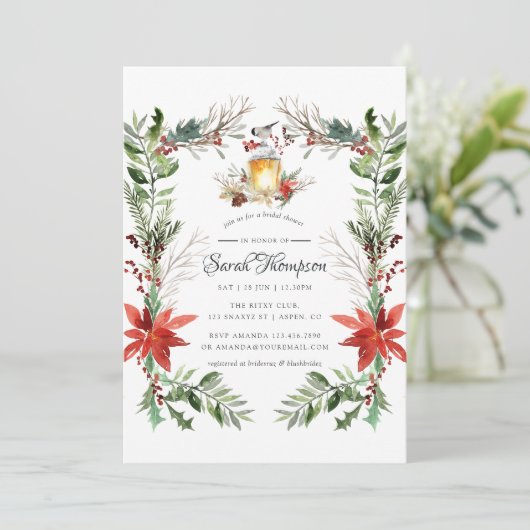 Wintertide Woodland Vrijgezellenfeest Kerstmis Kaart (Staand voorkant)