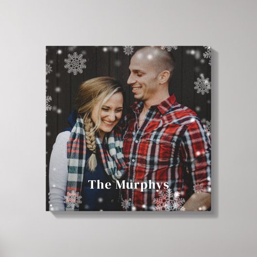 Wintertijd Aangepaste Foto Ingepakt Canvas (Voorkant)