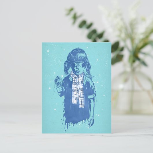 wintertijd briefkaart (Staand voorkant)