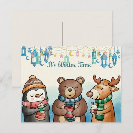 Wintertijd Briefkaart (Voorkant / Achterkant)