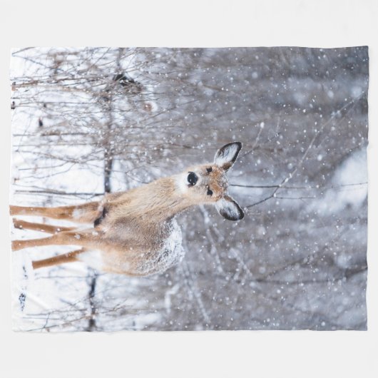 Wintertijd Deer Fleece Blanket (Voorkant (Horizontaal))