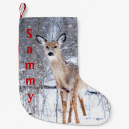 Wintertijd Deer Stocking Kleine Kerstsok