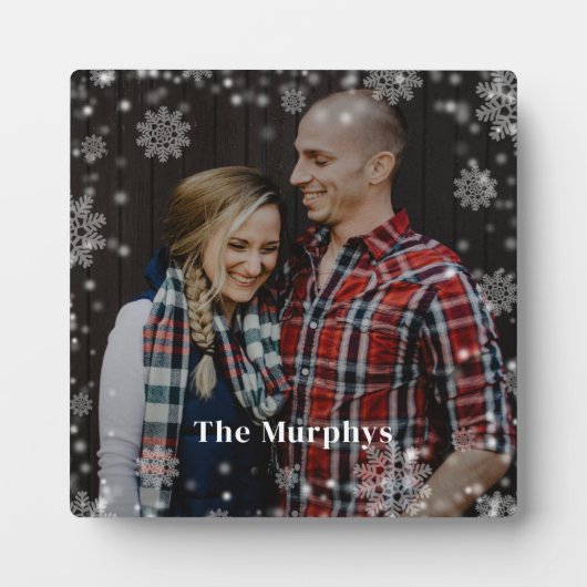 Wintertijd gepersonaliseerde foto desktop plaque fotoplaat (Voorkant)