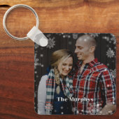 Wintertijd gepersonaliseerde foto Sleutelhanger (Voorkant)