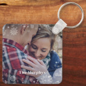 Wintertijd gepersonaliseerde foto Sleutelhanger (Achterkant)
