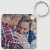 Wintertijd gepersonaliseerde foto Sleutelhanger (Achterkant)