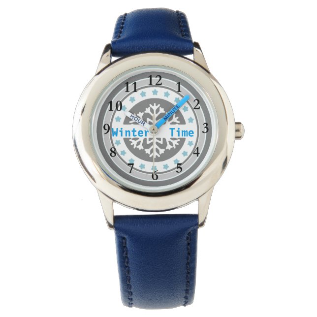 Wintertijd Glitter Watch Horloge (Voorkant)