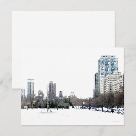Wintertijd in Chicago Briefkaart (Voorkant / Achterkant)