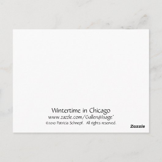Wintertijd in Chicago Briefkaart (Achterkant)
