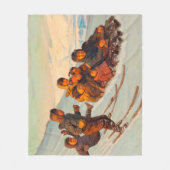 Wintertijd in Groenland Rasmussen 1875 Fleece Deken (Voorkant)