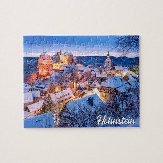 Wintertijd in Hohnstein, Duitsland Legpuzzel (Horizontaal)