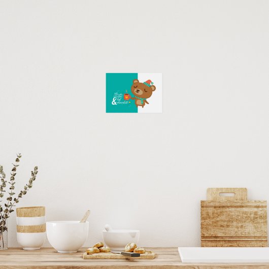 Wintertijd Joys Teddy Bear Poster (Keuken)